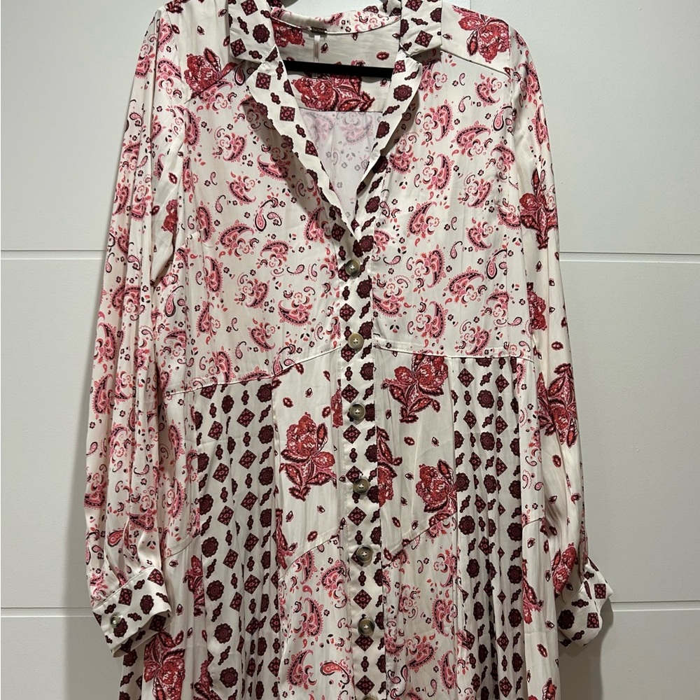 Free People Print Button-Up Dress